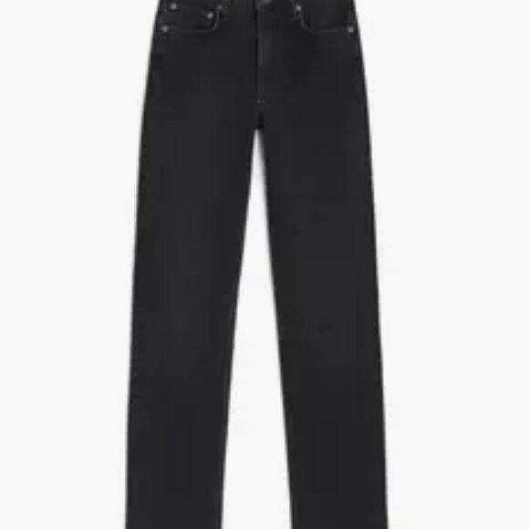 Rag & Bone Alex High-rise straight leg jeans in worn in black size 25 NWT - Picture 1 of 15